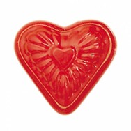 Relief-Sandform Herz aus Metall, rot, von Glückskäfer