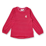 NINA, Shirt, rot-pink gestreift mit Eule, von Sense Organics, Gr. 98 (2-3 Jahre)