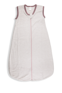 Schlafsack, ohne Arm, geringelt, Wolle/Seide, mauve/natur, Gr. 3 = 110 cm, von Lilano