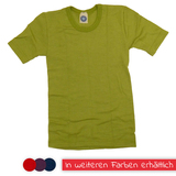 Kinder-Unterhemd 1/4 Arm aus Wolle/Seide von Cosilana, grün, 92
