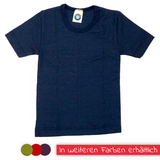 Kinder-Unterhemd 1/4 Arm aus Wolle/Seide von Cosilana, marine, 92