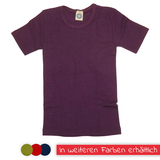 Kinder-Unterhemd 1/4 Arm aus Wolle/Seide von Cosilana, pflaume, 104