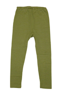 Kinder-Leggins aus Wolle-Seide von Cosilana, grün/natur geringelt, 104