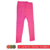 Kinder-Leggins aus Wolle-Seide von Cosilana, pink/natur geringelt, 92