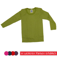 Kinder-Unterhemd 1/1 Arm aus Wolle-Seide von Cosilana, grün, 104