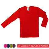 Kinder-Unterhemd 1/1 Arm aus Wolle-Seide von Cosilana, rot, 116