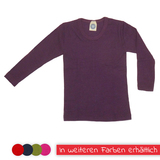 Kinder-Unterhemd 1/1 Arm aus Wolle-Seide von Cosilana, pflaume, 92