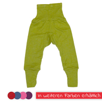 Baby-Hose mit Bund von Cosilana, Wolle/Seide, grün, 86/92