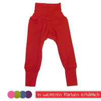 Baby-Hose mit Bund von Cosilana, Wolle/Seide, rot, 62/68
