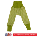 Baby-Hose mit Bund von Cosilana, Wolle/Seide, grün/natur, 86/92