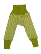 Baby-Hose mit Bund von Cosilana, Wolle/Seide, grün/natur, 74/80