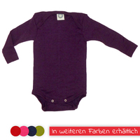 Baby-Body 1/1 Arm aus Wolle-Seide  von Cosilana,  pflaume, 62/68