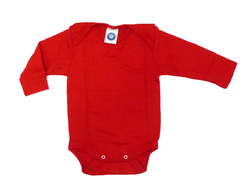 Baby-Body 1/1 Arm aus Wolle-Seide von Cosilana, rot, 74/80