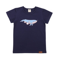 T-Shirt, Whales & Sea Turtles, Monoprint, navy, von Walkiddy, Gr. 116