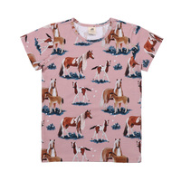 T-Shirt, Little & Big Horses, allover, rosa, von Walkiddy, Gr. 116