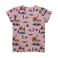T-Shirt, Little & Big Horses, allover, rosa, von Walkiddy, Gr. 140