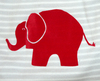 Baby-Kapuzenjacke Elefant, grau-geringelt, roter Aufdruck, von Anton Emma, 50/56