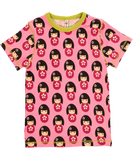 T-Shirt Puppen von Maxomorra, pink, 80
