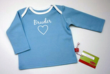 Baby-Shirt Bruderherz, hellblau, von Anton Emma, 62/68