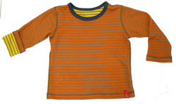 Wende-Shirt Ringel, orange-gelb, 98/104