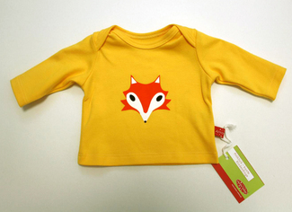 Baby-Shirt Fuchs, gelb, 86/92