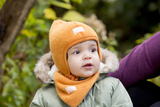 Wende-Mütze Flora aus Schurwolle-Fleece von Pickapooh, orange, 40