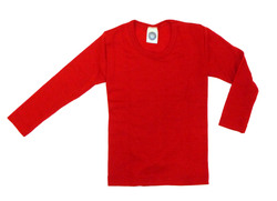 Kinder-Unterhemd 1/1 Arm aus Wolle-Seide von Cosilana, rot, 140
