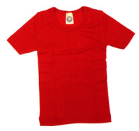 Kinder-Unterhemd 1/4 Arm aus Wolle/Seide von Cosilana, rot, 152