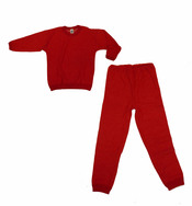 Schlafanzug 2-tlg.Woll-Frottee von Cosilana, rot, Größe 140