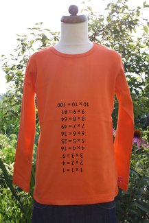 Langarm-Shirt Spicker Mathe 1x1, orange, 122/128