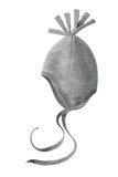 Baby-Mütze aus Schurwolle-Fleece, von Engel, grau melange, 86/92