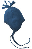 Baby-Mütze aus Schurwolle-Fleece, von Engel, blau melange, 74/80