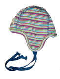 Mütze Leon von Pickapooh, Baumwolle, rot-jeans-blau-kiwi, Gr. 34