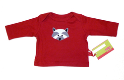 Baby-Shirt Waschbär, rot, von Anton Emma, 62/68
