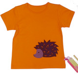 T-Shirt Igel, orange, von Anton Emma, 98/104