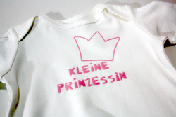 Baby-Schlupfshirt, weiß, 50/56, Kleine Prinzessin
