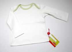 Baby-Shirt weiß/apfelgrün , von Anton Emma, 74/80