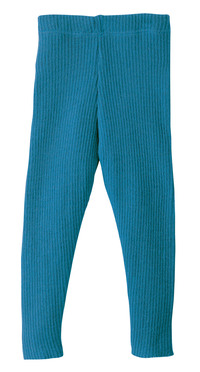Strick-Leggings aus Schurwolle von disana, blau, 110/116