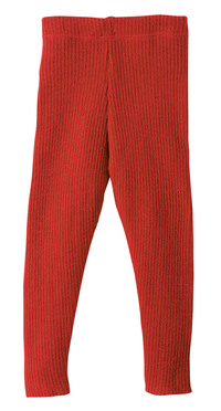 Strick-Leggings aus Schurwolle von disana, rot, 62/68