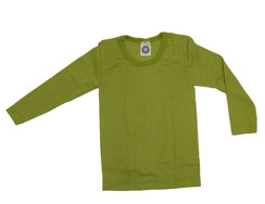 Kinder-Unterhemd 1/1 Arm aus Wolle-Seide von Cosilana, grün, 116