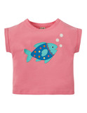 Bella Boxy T-Shirt von frugi, pink, Fisch, 4-5 Jahre