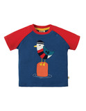 Renny Raglan T-Shirt von frugi, Seagull, 0-3 mon