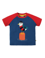 Renny Raglan T-Shirt von frugi, Seagull, 0-3 mon