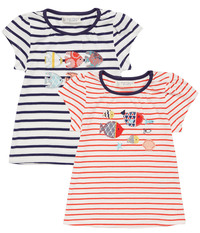 GADA Baby Shirt von Sense Organics, Fische, rot-weiß gestreift, 74 (6-9 mon)