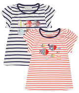 GADA Baby Shirt von Sense Organics, Fische, rot-weiß gestreift, 80 (9-12 mon)