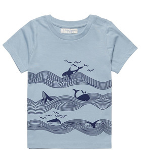 IBON Shirt, Wale, hellblau mit Print, 116 (5-6 Jahre)