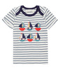 TOBI Baby-T-Shirt von Sense Organics, blau-weiß, Boote, 86 (12-18 mon)