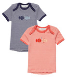 TILLY Baby T-Shirt von Sense Organics, marine-weiß, Fische, 86 (12-18 mon)
