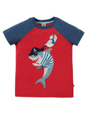 Rafe Raglan T-Shirt von frugi, Shark, 2-3 Jahre