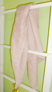 Musselintuch, 75 x 75 cm, rosa mit Strichen, Anton Emma